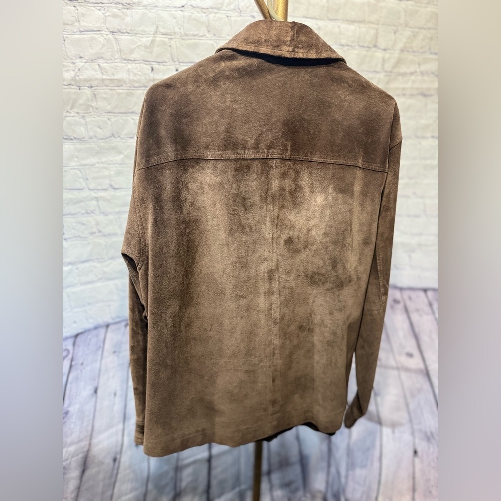 John Ashford Tan Leather Coat Medium - Picture 11 of 11